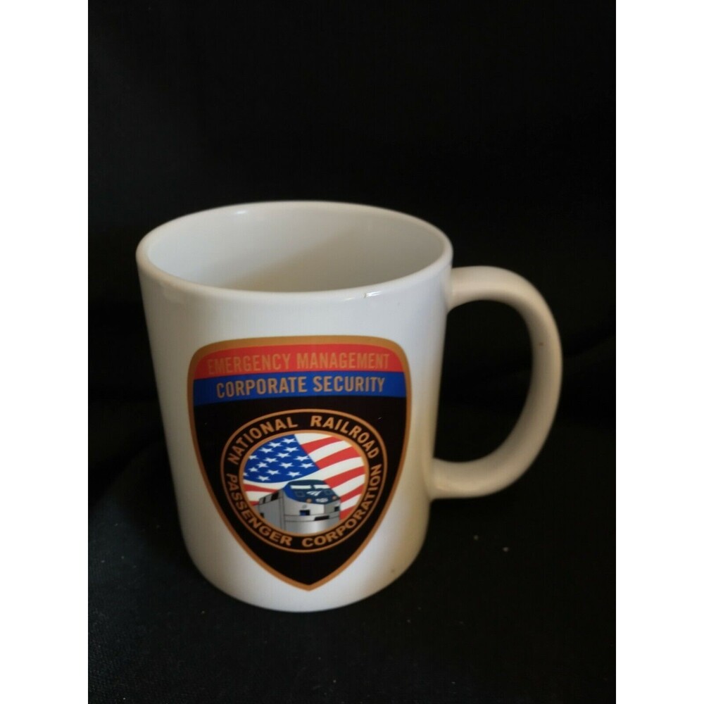 National Railroad Passenger Corp mug cup Amtrack -EMERGENCY CORPORATE SECURITY